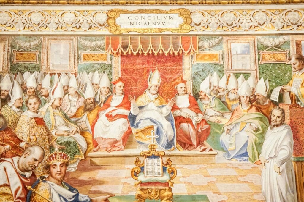 Il Concilio di Nicea di Cesare Nebbia, 1560. Affresco sito a Roma, Biblioteca di Sisto V in Vaticano.