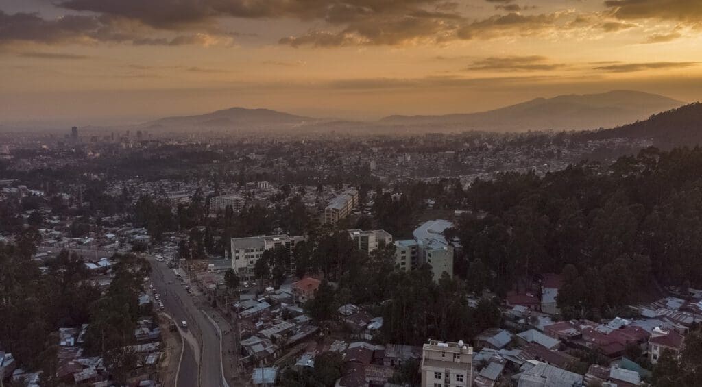 panorama of Addis Ababa, Ethiopia.