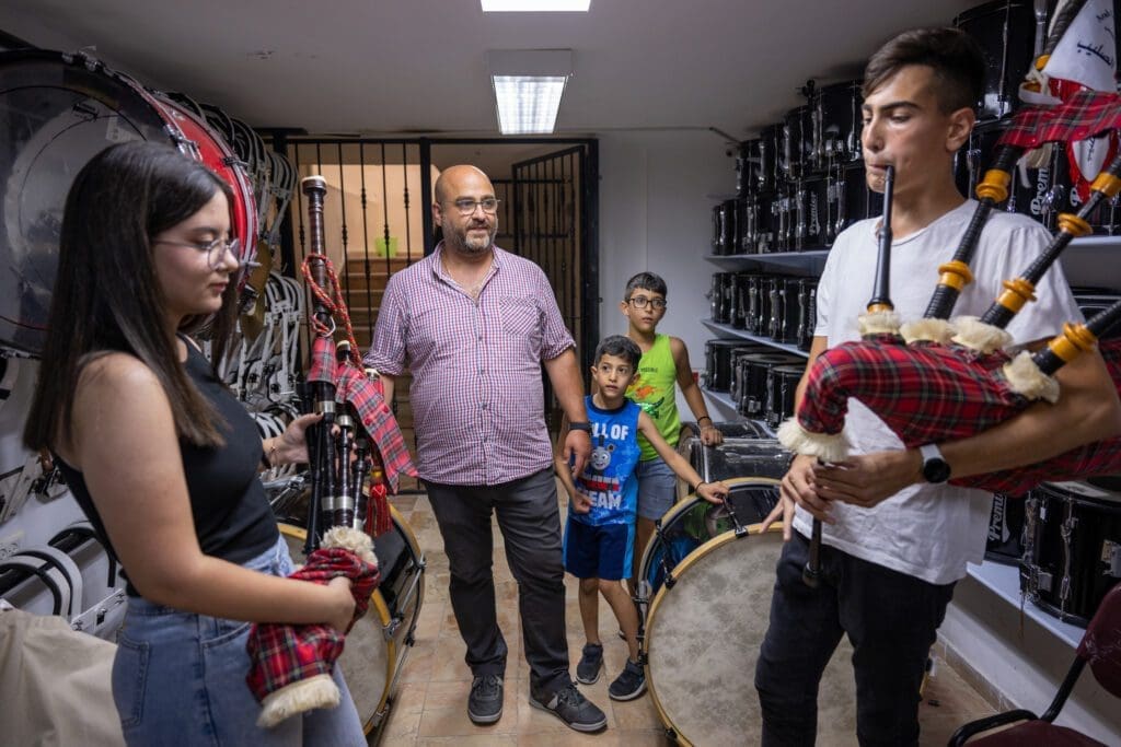 Arab Scouts in Jerusalem practice in a marching band practice.