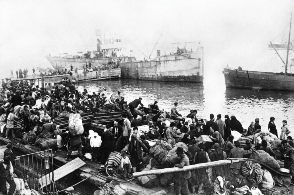 The flight of its Greeks during the Greco-Turkish war, 1919-1922.